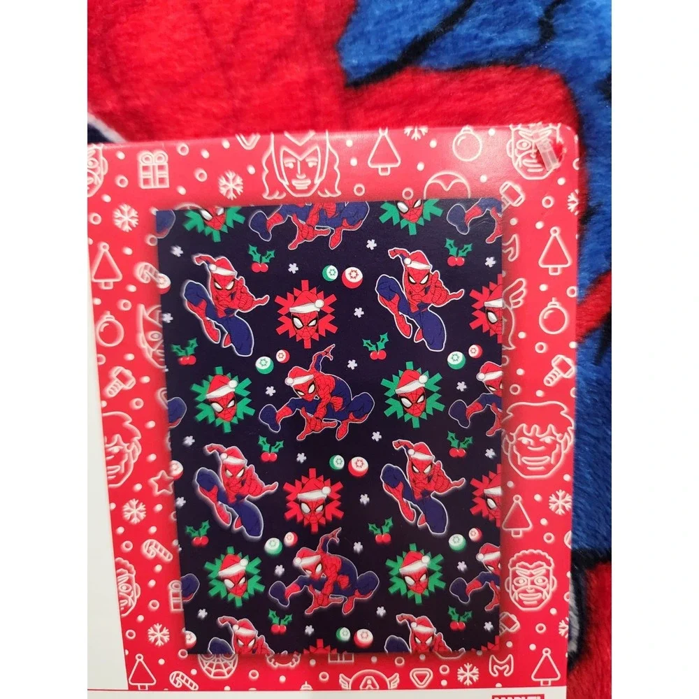 New Marvel Santa Spider-Man Christmas Holiday Plush Throw Blanket